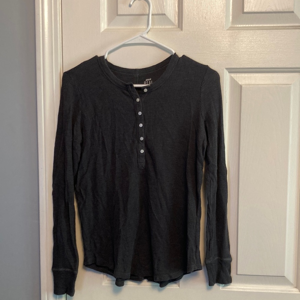 Black, Waffle Shirt
